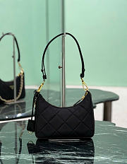 Kitlife Prada Re-Edition Quilted Mini Bag Black Saffiano Leather 1BC204 18x22x6cm - 4