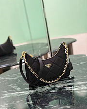 Kitlife Prada Re-Edition Quilted Mini Bag Black Saffiano Leather 1BC204 18x22x6cm - 2