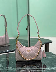 Kitlife Prada Re-Edition Quilted Mini Bag Light Pink Saffiano Leather 1BC204 18x22x6cm   - 1
