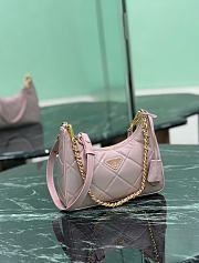 Kitlife Prada Re-Edition Quilted Mini Bag Light Pink Saffiano Leather 1BC204 18x22x6cm   - 4