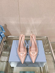 Kitlife Prada Brushed leather Slingback Pumps Light Pink 75 mm - 1