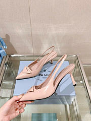 Kitlife Prada Brushed leather Slingback Pumps Light Pink 75 mm - 4