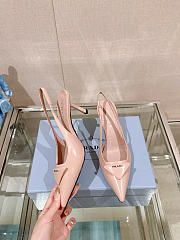 Kitlife Prada Brushed leather Slingback Pumps Light Pink 75 mm - 3