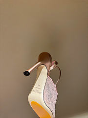 Kitlife Jimmy Choo Lace Pumps Pink With Metal Lace  - 6