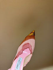 Kitlife Jimmy Choo Lace Pumps Pink With Metal Lace  - 4