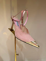 Kitlife Jimmy Choo Lace Pumps Pink With Metal Lace  - 2