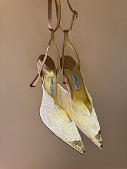 Kitlife Jimmy Choo Lace Pumps Beige With Metal Lace  - 1
