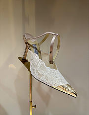 Kitlife Jimmy Choo Lace Pumps Beige With Metal Lace  - 2