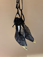 Kitlife Jimmy Choo Lace Pumps Black With Metal Lace  - 1