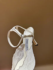 Kitlife Jimmy Choo Lace Pumps White With Metal Lace - 5
