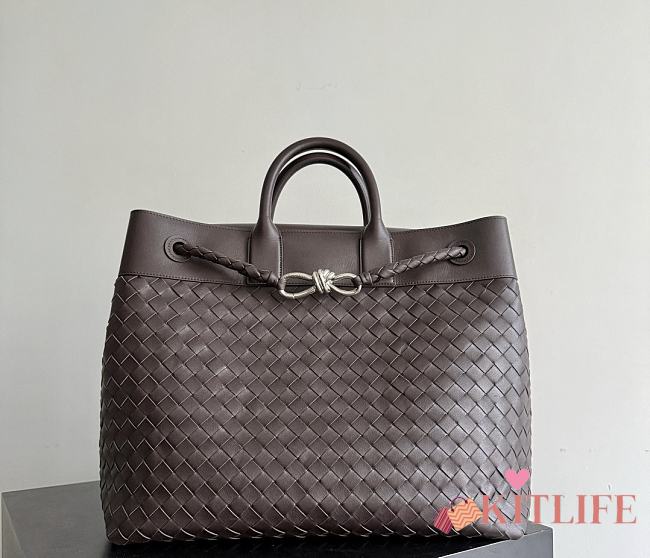 Kitlife Bottega Veneta Andiamo Voyage Bag Dark Brown 43x39x20cm  - 1