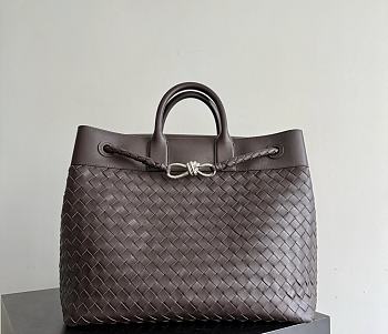 Kitlife Bottega Veneta Andiamo Voyage Bag Dark Brown 43x39x20cm 