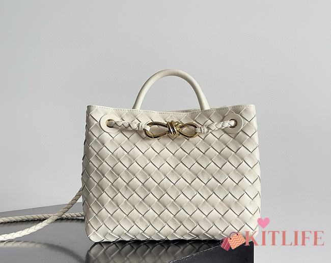 Kitlife Bottega Veneta Andiamo Small Bag White - 25x22x10.5cm  - 1