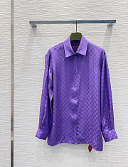 Kitlife Gucci GG Silk Jacquard Oversize Shirt Purple - 1