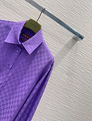 Kitlife Gucci GG Silk Jacquard Oversize Shirt Purple - 5