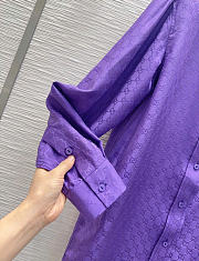 Kitlife Gucci GG Silk Jacquard Oversize Shirt Purple - 4