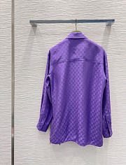 Kitlife Gucci GG Silk Jacquard Oversize Shirt Purple - 3
