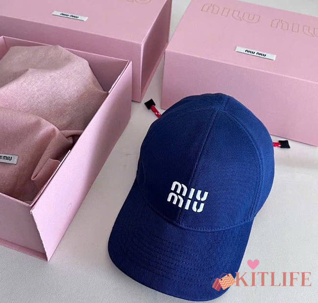 Kitlife Miu Miu Baseball Cap Denim Dark Blue - 1