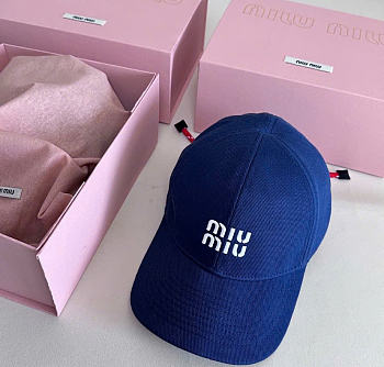 Kitlife Miu Miu Baseball Cap Denim Dark Blue
