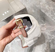 Kitlife Miu Miu Logo Baseball Cap in Cream Canvas & Leather - 6