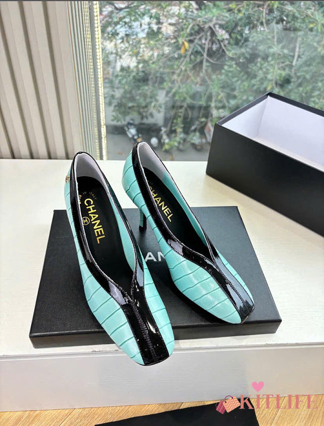 Kitlife Chanel Crocodile Embossed Calfskin & Patent Calfskin Green & Black 95mm  - 1