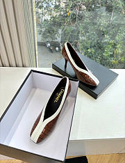 Kitlife Chanel Crocodile Embossed Calfskin & Patent Calfskin Brown & White 95mm  - 5