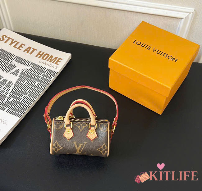 Kitlife Louis Vuitton Speedy Monogram Bag Charm Brown M00544 6cm - 1