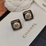 Kitlife Chanel Square Pearl and Crystal Letter Earrings - 5