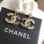 Kitlife Chanel Crystal Pearl Stud Earrings - 1