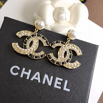 Kitlife Chanel Crystal Pearl Stud Earrings