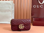 Kitlife Gucci GG Marmont Matelasse Super Mini Bag Burgundy 476433 16.5x10x4.5cm  - 1