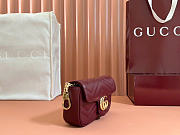 Kitlife Gucci GG Marmont Matelasse Super Mini Bag Burgundy 476433 16.5x10x4.5cm  - 3