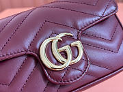 Kitlife Gucci GG Marmont Matelasse Super Mini Bag Burgundy 476433 16.5x10x4.5cm  - 2