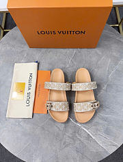 Kitlife Louis Vuitton Bom Dia Flat Comfort Mules Beige Raffia - 1