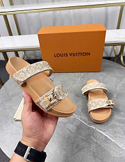 Kitlife Louis Vuitton Bom Dia Flat Comfort Mules Beige Raffia - 3