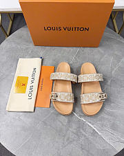 Kitlife Louis Vuitton Bom Dia Flat Comfort Mules Beige Raffia - 4