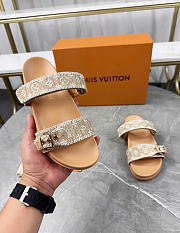Kitlife Louis Vuitton Bom Dia Flat Comfort Mules Beige Raffia - 6
