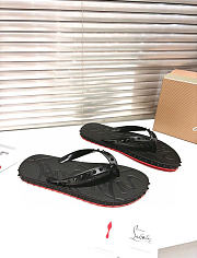 Kitlife Christian Louboutin Super Loubi Flip Spiked Thong Sandals Black - 3