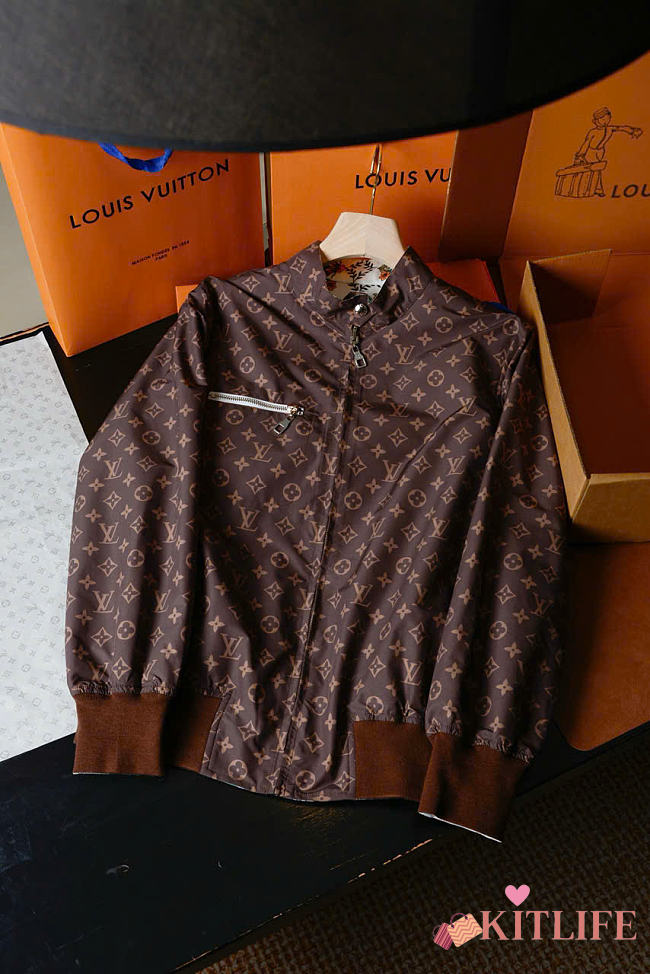 Kitlife Louis Vuitton Reversible Nouveau Bomber Jacket Brown & White - 1