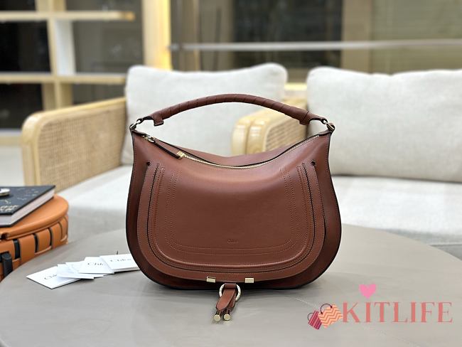 Kitlife Chloe Marcie Saddle Bag In Brown Leather 37x25x9.5cm  - 1