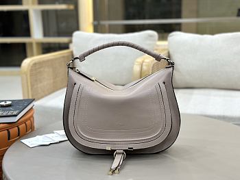 Kitlife Chloe Marcie Saddle Bag In Grey Leather 37x25x9.5cm 