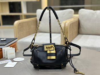 Kitlife Chloe Small Paddington Chain Bag In Black Leather 22x15x10cm