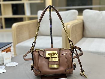 Kitlife Chloe Small Paddington Chain Bag In Brown Leather 22x15x10cm 