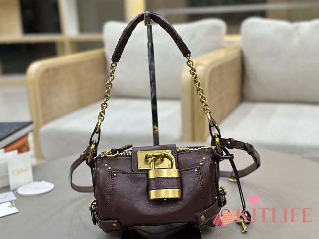 Kitlife Chloe Small Paddington Chain Bag In Burgundy Leather 22x15x10cm - 1