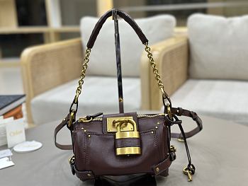 Kitlife Chloe Small Paddington Chain Bag In Burgundy Leather 22x15x10cm