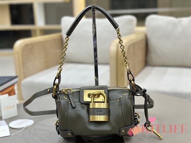 Kitlife Chloe Small Paddington Chain Bag In Green Leather 22x15x10cm  - 1