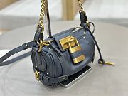Kitlife Chloe Small Paddington Chain Bag In Dark Blue Leather 22x15x10cm  - 6