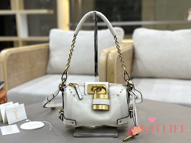 Kitlife Chloe Small Paddington Chain Bag In White Leather 22x15x10cm  - 1