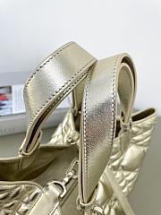 Kitlife Dior Medium Toujours Bag Metallic Gold-Tone Macrocannage Calfskin 28.5x19x21cm - 3