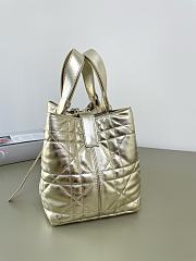 Kitlife Dior Medium Toujours Bag Metallic Gold-Tone Macrocannage Calfskin 28.5x19x21cm - 2